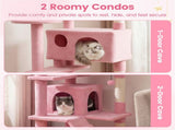 52" Tall Cat Tree Tower with Perches & Condos, Multi-Cat Playground with Scratching Posts 19857403