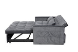 Modern Velvet Loveseat Futon Sofa Couch Pullout Bed, Small Love Seat Lounge Sofa w/Reclining T3411P309627