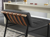 Lahni 17.75" Dark Gray Boucle Fabric Counter Height Chair B061128596
