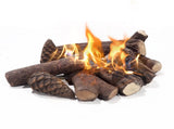 9 Pcs Fake Gas Logs ,Ceramic Wood Fire Pit Logs Sets for Indoor or Outdoor Fire Pit 48629879