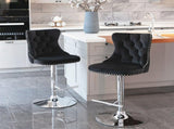 Furniture,Swivel Velvet Barstools Adjusatble Seat Height from 25-33 Inch, Modern Upholstered Chrome 79004404