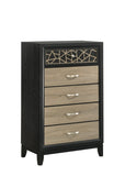 Selena Modern & Contemporary Chest Made with Wood in Black and Natural B009139130