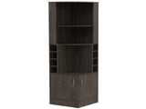 Dark Walnut 8-Bottle 2-Shelf Bar Cabinet B062P202120