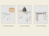 51" Modern Minimalist Rectangular Glass Dining Table for 4-6 with 0.31" Tempered Glass Tabletop and W3732P369039