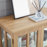 LED Curio Display Cabinet,Antique Display Cabinet with Adjustable Shelves,Retro Design Quality W2275P231692