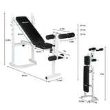 ZNTS Weight Bench with Adjustable Workout Bench and Barbell Rack and Leg Developer, Foldable Weight Bench 25252986