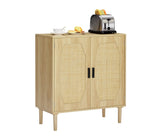 ZNTS Kitchen storage cabinets with rattan decorative doors, buffets, wine cabinets, dining rooms, W1162127385