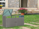 Garbage Bin Shed Stores 2 Trash Cans Metal Outdoor Bin Shed for Garbage Storage,Stainless Galvanized 36500696