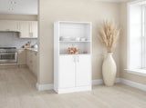 Insite Kitchen Storage Cabinet with 3 Shelves and 2 Closed Compartments, White B128P485381