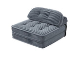 Convertible Corduroy Lounge Chair with Tufted Design, Full Foam Support, Fold-Out Sleeper & 60316338
