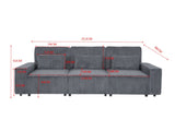 Modern Corduroy 3-Seater Sofa with 3 Throw Pillows, Deep Seat Couch with Soft Ribbed Upholstery and 71433336