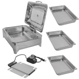 Electric Chafing Dish 9L/9.5QT Food Warmer w/Glass Lid for Catering 110V 60Hz Restaurant Food Warmer 54294873