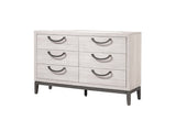 1pc Unique Design Contemporary Dresser Bedroom Wooden Furniture Solid Wood 6- Drawers Storage Beige B011P266112