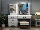 Fashion Vanity Desk with Mirror and Lights for Makeup, Vanity Mirror with Lights and Table Set with 27479800