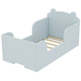 Toddler Floor Bed Frame, Cot Bed for Boys and Girls Ages 3-6, Bear Shape Toddler Bed, Blue W1580P257434