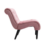 COOLMORE Modern Velvet Armless Accent Living Room Chair / Leisure Chair,Upholstered Fabric Button W39550123