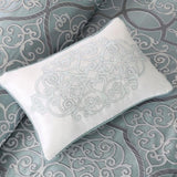 12 Piece Comforter Set with Cotton Bed Sheets Blue Cal King B03596808