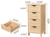 4-Drawer Density Board Triamine Veneer Bathroom Cabinet 11.82*11.82*32.29in Natural Wood 12549726