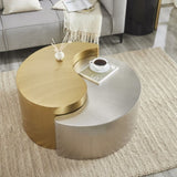 Modern & Contemporary Style Coffee Table Made with Iron Sheet Frame in Gold & Silver B009140741