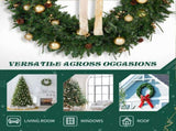 48in Pre-lit Christmas Wreath, Lighted Artificial Xmas Wreath with 150 Warm White Lights and 450 PVC 97763333
