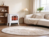 White Modern Electric Fireplace, Freestanding Heater with Realistic LED Flame & 750W/1500W Dual Heat 51314517