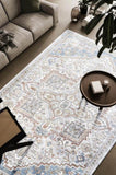 Eno Medora Blue, Ivory and Beige Viscose Area Rug B055P315655