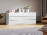 Handleless 6-Drawer Chest of Drawers Particleboard with Textured Melamine Finish Drawer Cabinet 46201347
