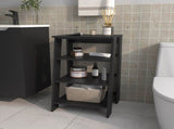Bathbi 30" High 4-Tier Ladder Shelf Organizer for Bathroom, Side Table, Living room in Black B200P240251