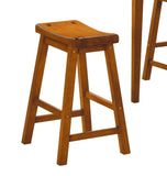 Casual Dining 29-inch Bar Height Stools 2pc Set Saddle Seat Solid Wood Oak Finish Home Furniture B01151973
