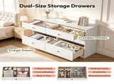 () Double-Column 6-Drawer Chest Particleboard and Paulownia Drawer Dresser with 62068753