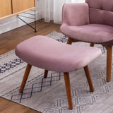 Leiria Contemporary Silky Velvet Tufted Accent Chair with Ottoman, Mauve T2574P164274