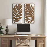 Birch Botanical Two-tone Wood Panel Wall Dcor Set B035P341126