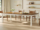 TREXM Traditional Rectangular Dining Table with Framed Wood Top and Turned Legs for Dining Room & N715P503381N