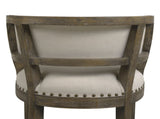 Paris 26.5" Farmhouse Counter Height Bar Stool with Backrest, Light Beige Linen B2719P238377