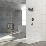10" Round Rain Shower Head Systems with Waterfall Tub Spout, Matte black,Wall Mounted shower W1243134150