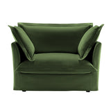 Slip-covered Armchair with 1 Big Back Cushion and 2 Big Toss Pillows, Single Deep Seat Comfy Single W3041P240130