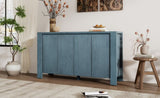 TREXM Buffet Cabinet with Storage, 4-Door Retro Wood Sideboard with Distressed Finish and Adjustable N715P204444M