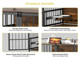 Furniture Style Large Dog Crate with 360&deg & Adjustable Raised Feeder for Dogs 48" T3210P294078