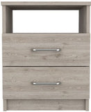 Napoles Nightstand , End Table, Side Table Superior Top, Two Drawers, One Shelf -Light Gray B20092101