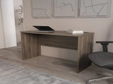 Dark Walnut Minimalist Home Office Work Desk with Cable Management B062P290271