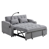 Modern Velvet Loveseat Futon Sofa Couch w/Pullout Bed,Small Love Seat Lounge Sofa with adjustable W311P264374
