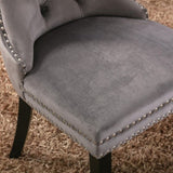 Modern, High-end Tufted Solid Wood Contemporary Velvet Upholstered Dining Chair with Wood Legs 44425383