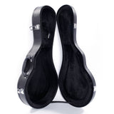 F-Style Microgroove Pattern Leather Wood Mandolin Case Black 93153544