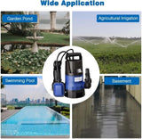 ZNTS 3/4HP 2642 GPH 550W Submersible Dirty Clean Pump Swimming Pool Pond Flood Drain Heavy Duty 54985423