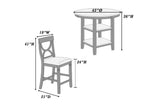 Counter Height Dining Table w Storage Shelve 4x Chairs Padded Seat Unique Design Back 5pc Dining Set B011P145833