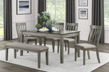Dining Room Furniture Side Chairs 2pc Set Wire Brushed Light Gray Finish Vertical Slat Back Design B011104623