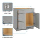 30 in. W x 21 in. D x 34.5 in. H in Shaker Grey Plywood Ready to Assemble Floor Vanity Sink Base T3210P282881