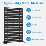 Outdoor Screen, Freestanding Patio Screen with Metal Frame & Resin Panels, Modern Decorative W1859P339186