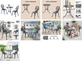 3 PCS Outdoor Set, All-Weather Cast Aluminum Tulip Table and Chairs Set of 2, Patio 50860135