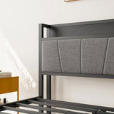 Full Size Bed Frame, Storage Headboard with Charging Station, Solid and Stable, Noise Free, No Box 14849351